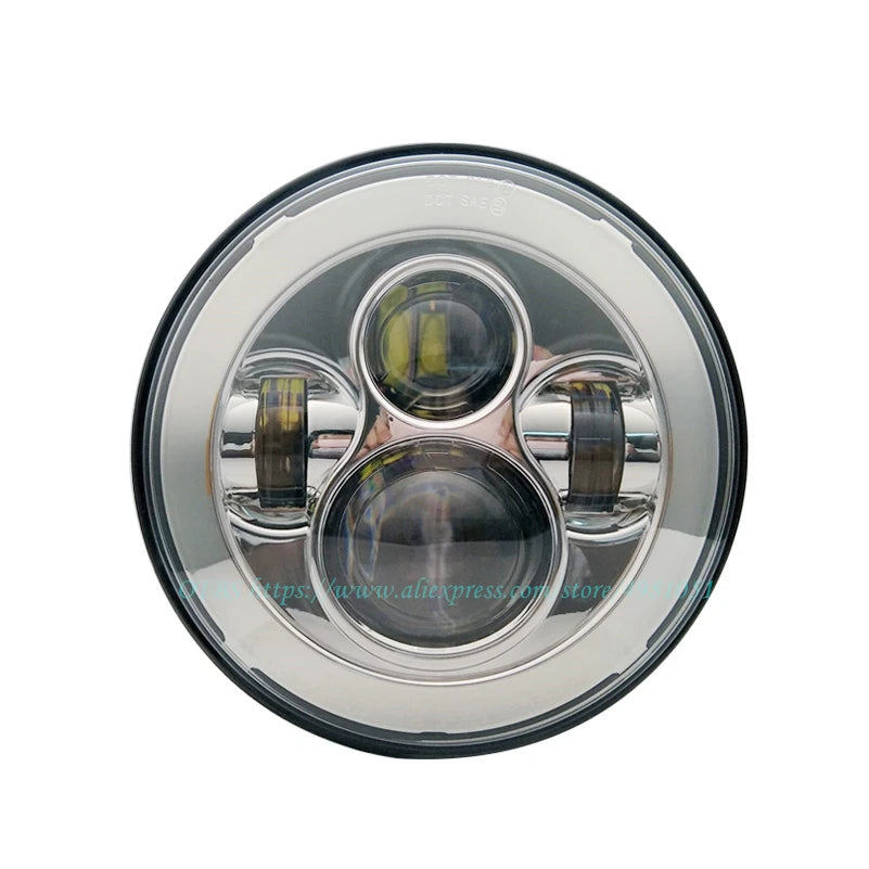 Motorcycle 7 inch Moto LED Headlight with 4-1/2" 4.5inch LED Auxiliary Fog Passing Light Lamp for Harley Touring Electra Glide