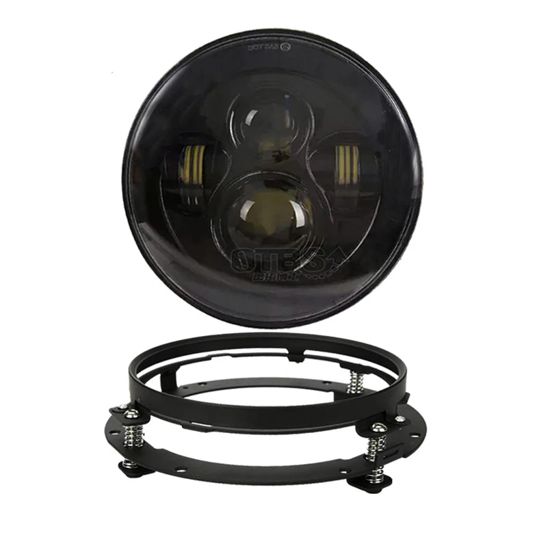 Motorcycle 7 inch Moto LED Headlight with 4-1/2" 4.5inch LED Auxiliary Fog Passing Light Lamp for Harley Touring Electra Glide