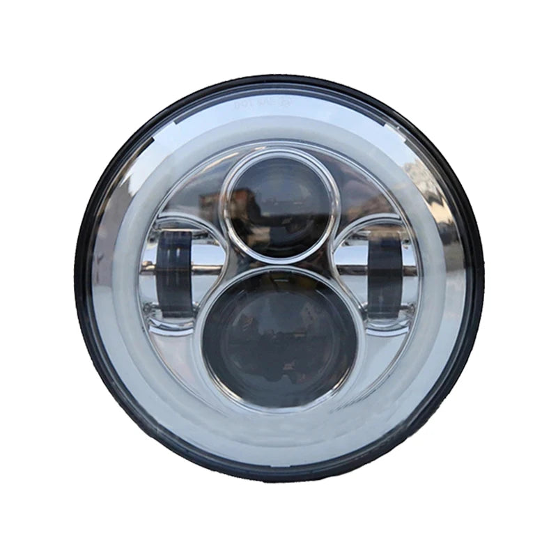 Motorcycle 7 inch Moto LED Headlight with 4-1/2" 4.5inch LED Auxiliary Fog Passing Light Lamp for Harley Touring Electra Glide
