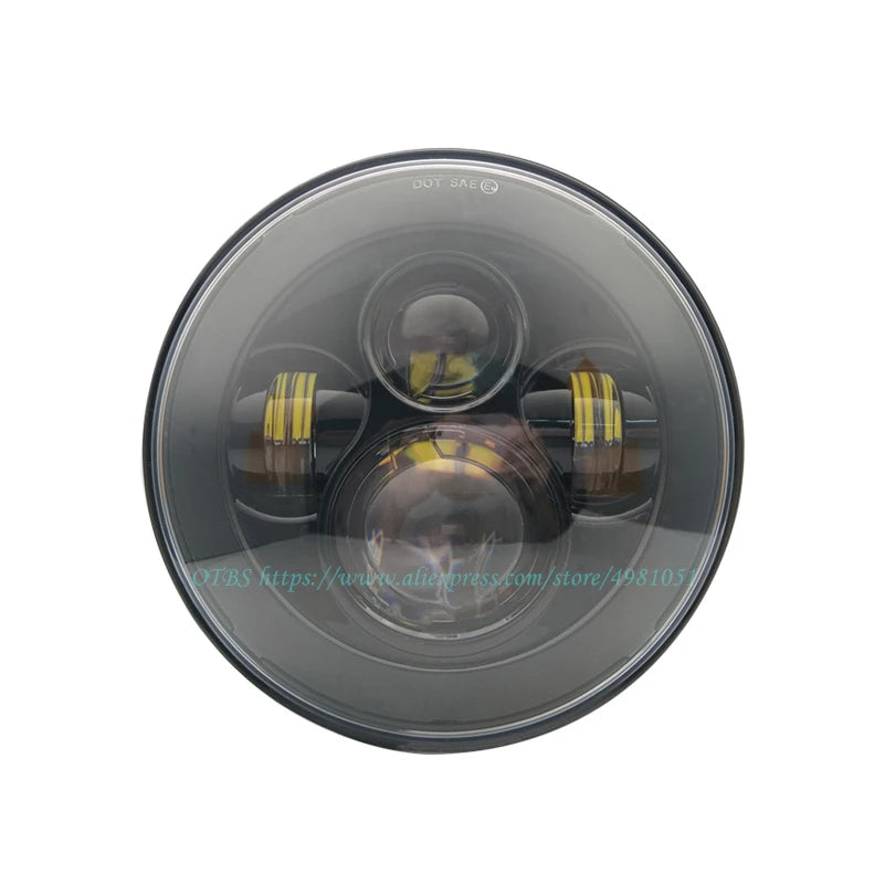 Motorcycle 7 inch Moto LED Headlight with 4-1/2" 4.5inch LED Auxiliary Fog Passing Light Lamp for Harley Touring Electra Glide