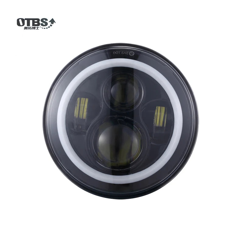 Motorcycle 7 inch Moto LED Headlight with 4-1/2" 4.5inch LED Auxiliary Fog Passing Light Lamp for Harley Touring Electra Glide