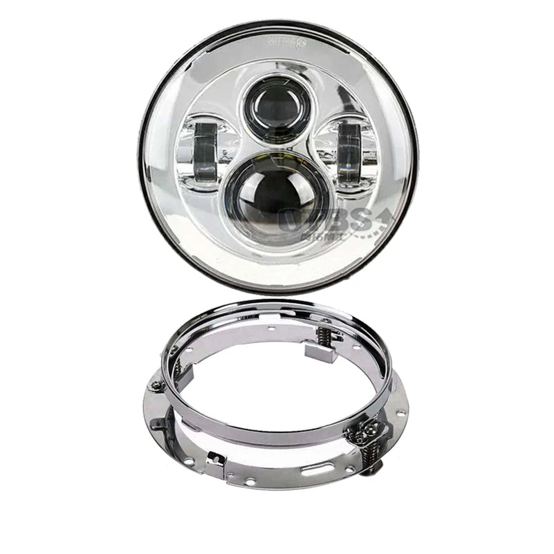 Motorcycle 7 inch Moto LED Headlight with 4-1/2" 4.5inch LED Auxiliary Fog Passing Light Lamp for Harley Touring Electra Glide