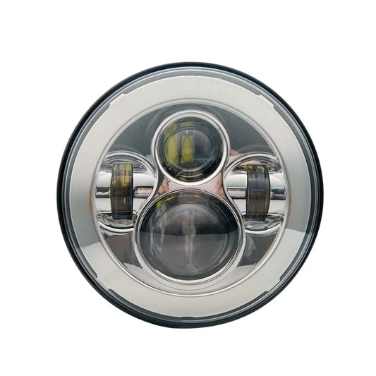 Motorcycle 7 inch Moto LED Headlight with 4-1/2" 4.5inch LED Auxiliary Fog Passing Light Lamp for Harley Touring Electra Glide